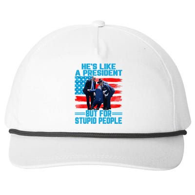 Hes Like A President But For Stupid People Biden Falling Snapback Five-Panel Rope Hat