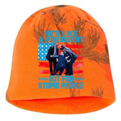 Hes Like A President But For Stupid People Biden Falling Kati - Camo Knit Beanie