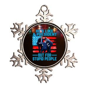 Hes Like A President But For Stupid People Biden Falling Metallic Star Ornament