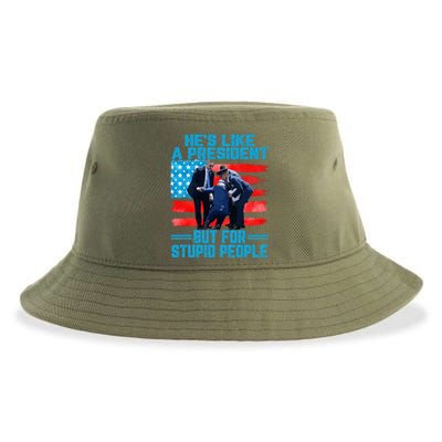 Hes Like A President But For Stupid People Biden Falling Sustainable Bucket Hat