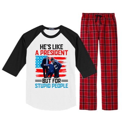 He's Like A President But For Stupid People Biden Falling Raglan Sleeve Pajama Set