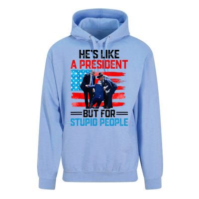 He's Like A President But For Stupid People Biden Falling Unisex Surf Hoodie