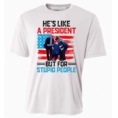 He's Like A President But For Stupid People Biden Falling Cooling Performance Crew T-Shirt