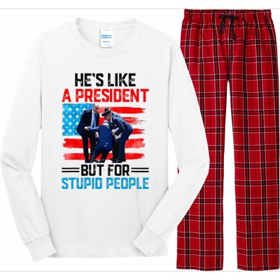 He's Like A President But For Stupid People Biden Falling Long Sleeve Pajama Set