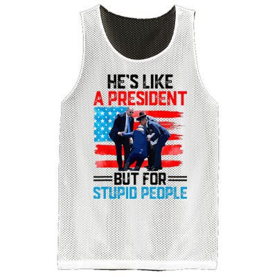 He's Like A President But For Stupid People Biden Falling Mesh Reversible Basketball Jersey Tank