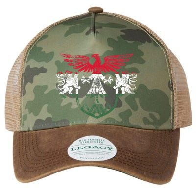 Hungary Lions And Eagle Symbol Hungarian Flag Legacy Tie Dye Trucker Hat