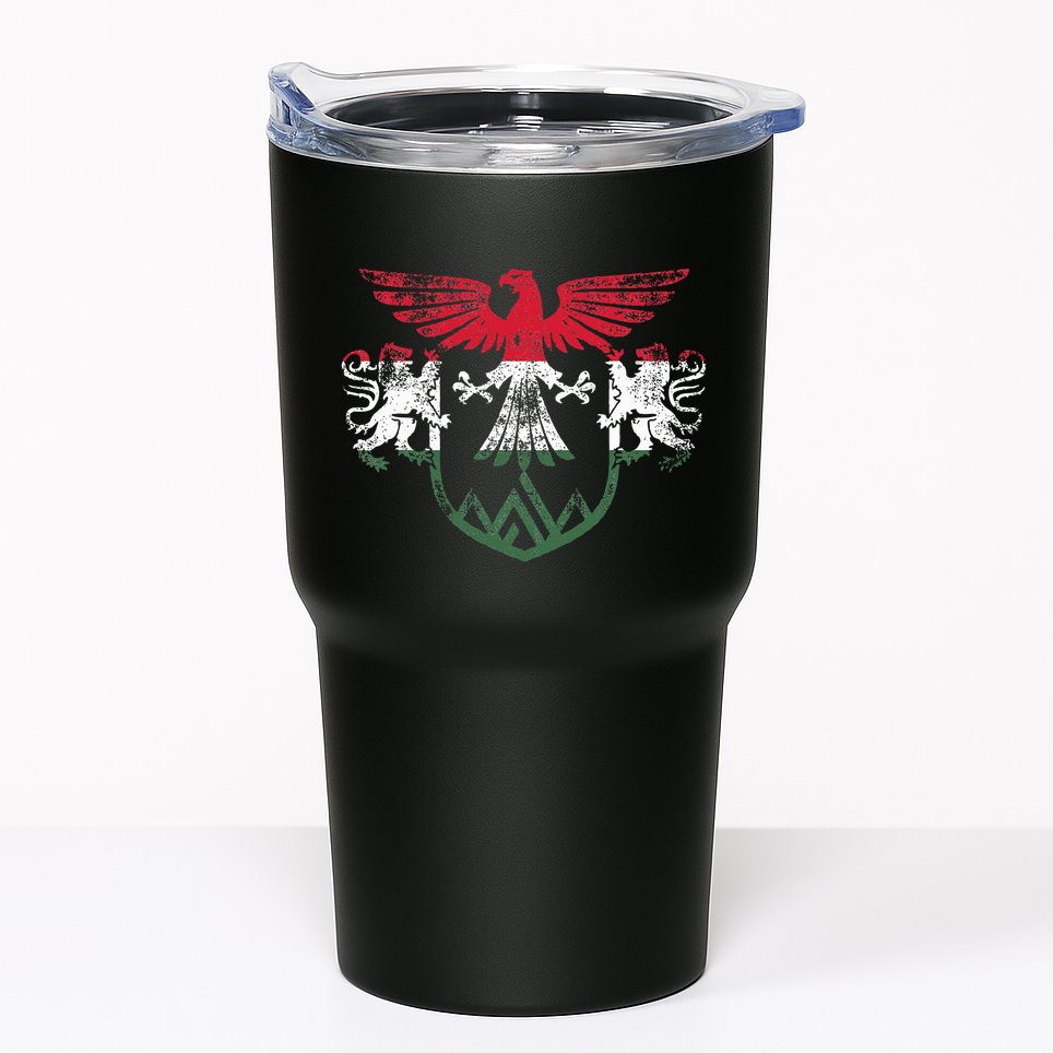 Hungary Lions And Eagle Symbol Hungarian Flag Tumbler