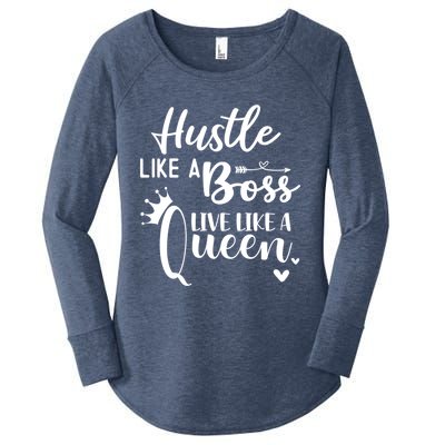 Hustle Like A Boss Live Like A Queen Gift Wife Mom Boss Cool Gift Women's Perfect Tri Tunic Long Sleeve Shirt