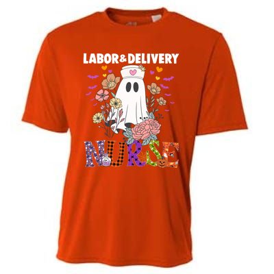 Halloween Labor And Delivery L And D Nurse Ghost Pumpkins Fall Gift Cooling Performance Crew T-Shirt