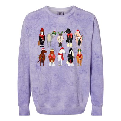 Horse Lover Animal Christmas Farm Animals Funny Horse Farmer Colorblast Crewneck Sweatshirt