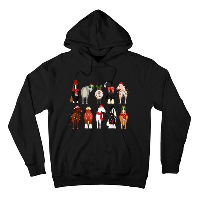 Horse Lover Animal Christmas Farm Animals Funny Horse Farmer Hoodie