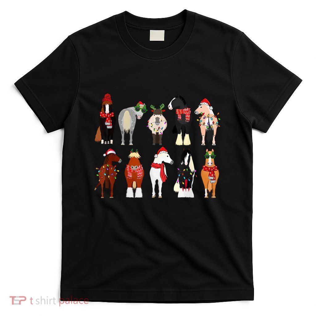 Horse Lover Animal Christmas Farm Animals Funny Horse Farmer T-Shirt