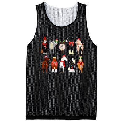 Horse Lover Animal Christmas Farm Animals Funny Horse Farmer Mesh Reversible Basketball Jersey Tank