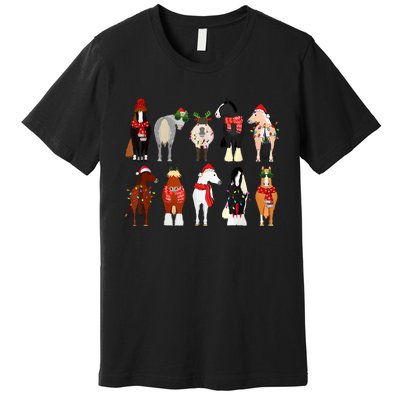 Horse Lover Animal Christmas Farm Animals Funny Horse Farmer Premium T-Shirt