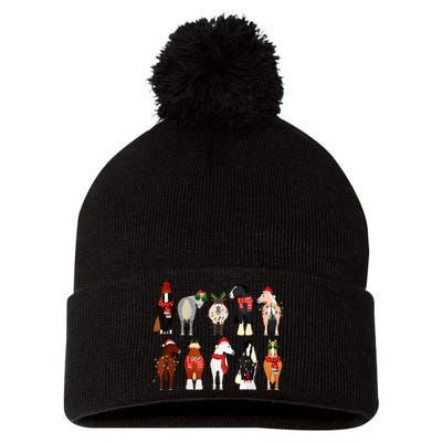 Horse Lover Animal Christmas Farm Animals Funny Horse Farmer Pom Pom 12in Knit Beanie