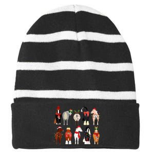 Horse Lover Animal Christmas Farm Animals Funny Horse Farmer Striped Beanie with Solid Band