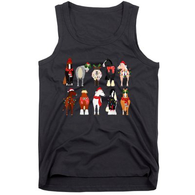 Horse Lover Animal Christmas Farm Animals Funny Horse Farmer Tank Top