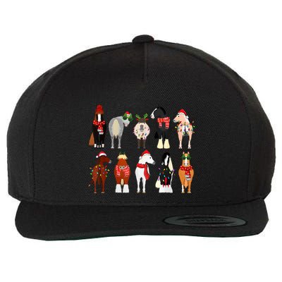 Horse Lover Animal Christmas Farm Animals Funny Horse Farmer Wool Snapback Cap
