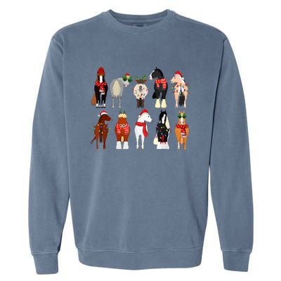 Horse Lover Animal Christmas Farm Animals Funny Horse Farmer Garment-Dyed Sweatshirt