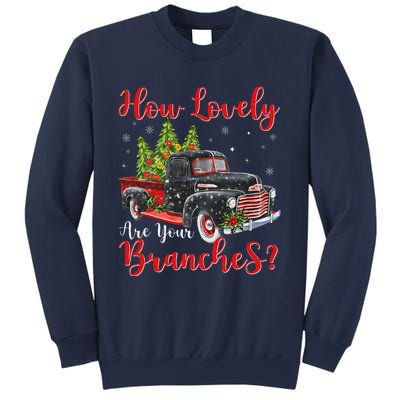 How Lovely Are Your Branches Car Xmas Red Truck Christmas Sweatshirt