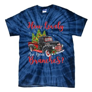 How Lovely Are Your Branches Car Xmas Red Truck Christmas Tie-Dye T-Shirt