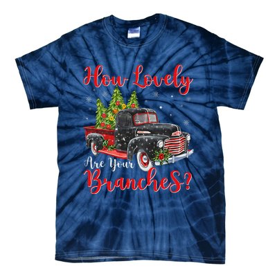 How Lovely Are Your Branches Car Xmas Red Truck Christmas Tie-Dye T-Shirt