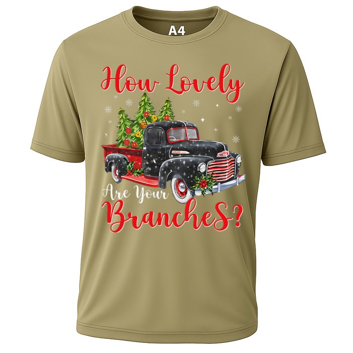 How Lovely Are Your Branches Car Xmas Red Truck Christmas Cooling Performance Crew T-Shirt