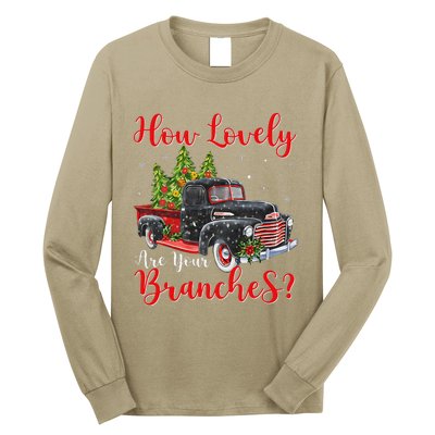 How Lovely Are Your Branches Car Xmas Red Truck Christmas Long Sleeve Shirt