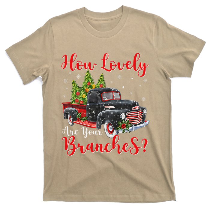 How Lovely Are Your Branches Car Xmas Red Truck Christmas T-Shirt