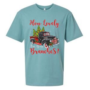 How Lovely Are Your Branches Car Xmas Red Truck Christmas Sueded Cloud Jersey T-Shirt