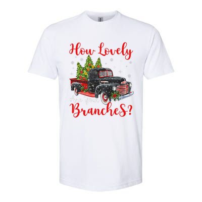 How Lovely Are Your Branches Car Xmas Red Truck Christmas Softstyle CVC T-Shirt