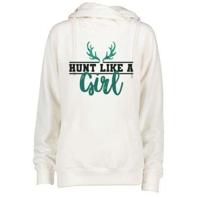 Hunt Like A Funny Deer Hunter Camo Print Hunting Lover Gift Womens Funnel Neck Pullover Hood