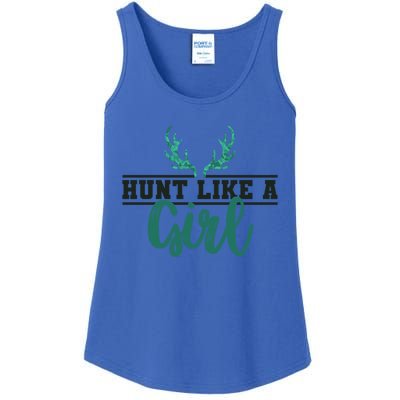 Hunt Like A Funny Deer Hunter Camo Print Hunting Lover Gift Ladies Essential Tank