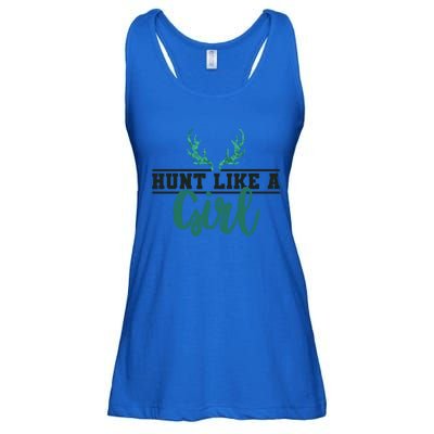 Hunt Like A Funny Deer Hunter Camo Print Hunting Lover Gift Ladies Essential Flowy Tank