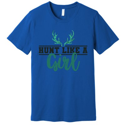 Hunt Like A Funny Deer Hunter Camo Print Hunting Lover Gift Premium T-Shirt