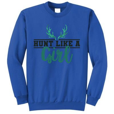 Hunt Like A Funny Deer Hunter Camo Print Hunting Lover Gift Tall Sweatshirt