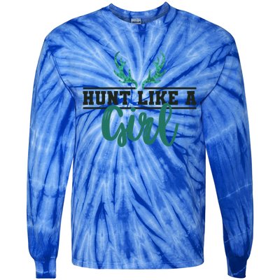 Hunt Like A Funny Deer Hunter Camo Print Hunting Lover Gift Tie-Dye Long Sleeve Shirt