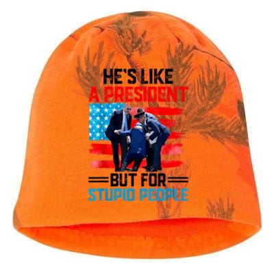 Hes Like A President But For Stupid People Biden Falling Kati - Camo Knit Beanie