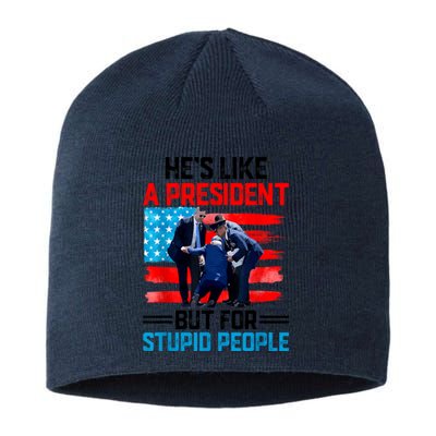 Hes Like A President But For Stupid People Biden Falling Sustainable Beanie