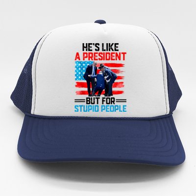 Hes Like A President But For Stupid People Biden Falling Trucker Hat