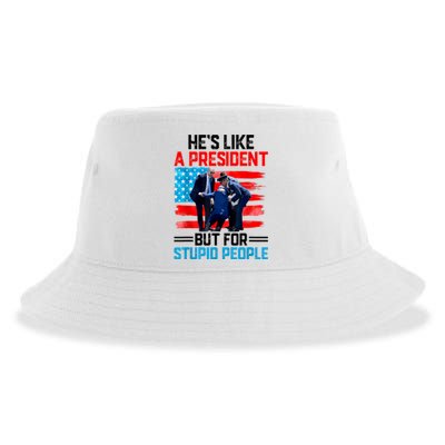 Hes Like A President But For Stupid People Biden Falling Sustainable Bucket Hat