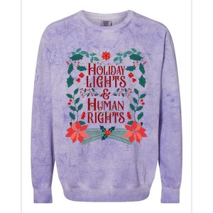 Holiday Lights And Human Rights Floral Feminist Christmas Colorblast Crewneck Sweatshirt