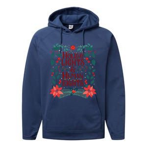 Holiday Lights And Human Rights Floral Feminist Christmas Performance Fleece Hoodie