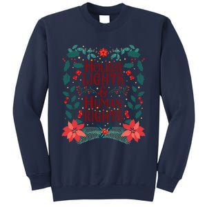 Holiday Lights And Human Rights Floral Feminist Christmas Sweatshirt