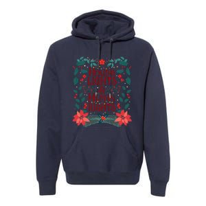 Holiday Lights And Human Rights Floral Feminist Christmas Premium Hoodie