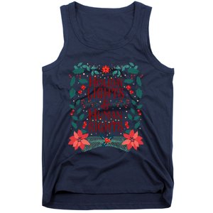 Holiday Lights And Human Rights Floral Feminist Christmas Tank Top