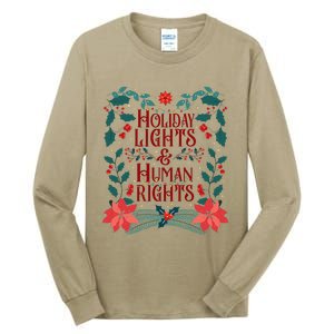 Holiday Lights And Human Rights Floral Feminist Christmas Tall Long Sleeve T-Shirt