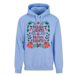 Holiday Lights And Human Rights Floral Feminist Christmas Unisex Surf Hoodie