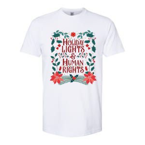 Holiday Lights And Human Rights Floral Feminist Christmas Softstyle CVC T-Shirt