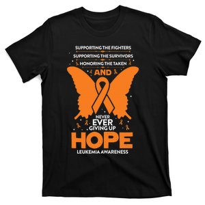 Hope Leukemia Awareness Butterfly Cancer Fighter Survivor T-Shirt